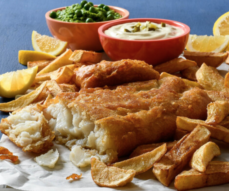 Fish n Chips, Pescado con papas fritas