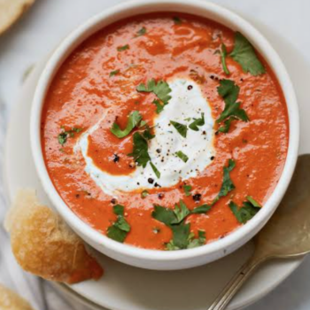 Roasted Red Pepper Soup, Sopa de Pimiento Rojo Asado