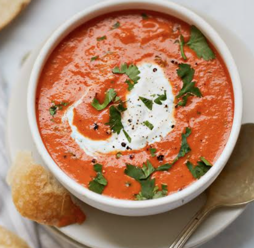 Roasted Red Pepper Soup, Sopa de Pimiento Rojo Asado