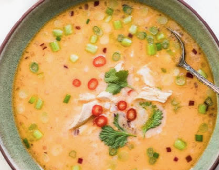 Thai Coconut Curry Soup, Sopa Tailandesa de Coco y Curry
