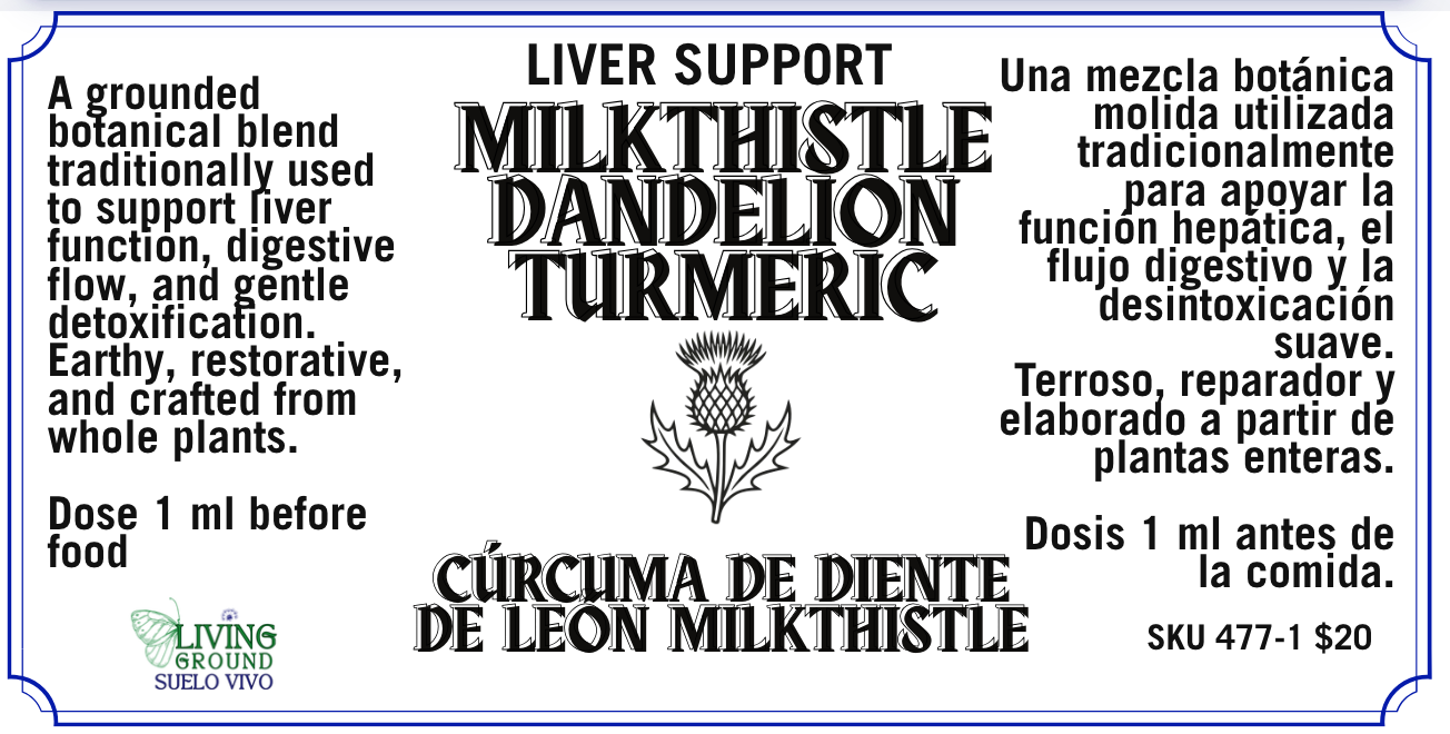 Milk Thistle, Dandelion Root, Turmeric. Cardo Mariano, Raíz de Diente de León y Cúrcuma