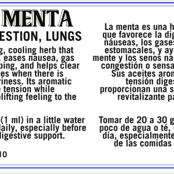 Mint - Menta Tinctura